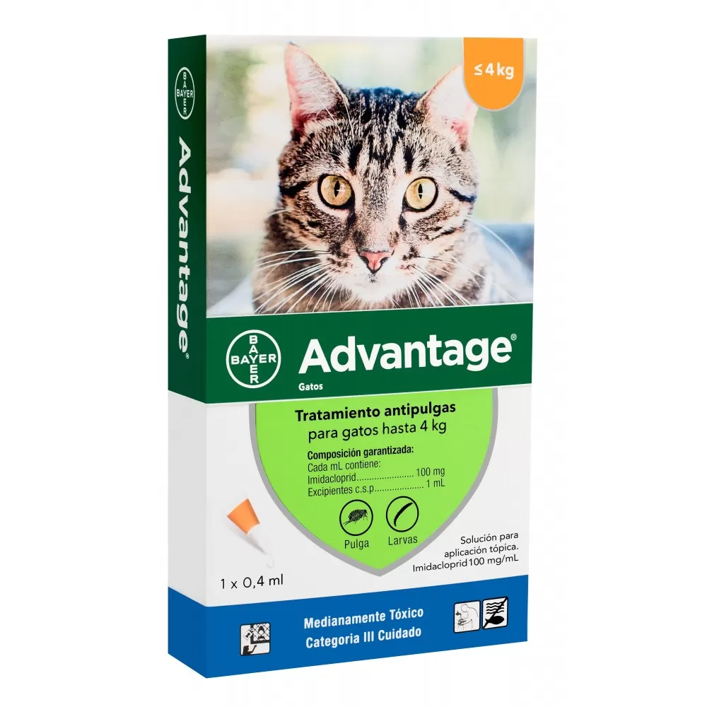 ADVANTAGE GATO MENOS 4 KG 0.4 ml