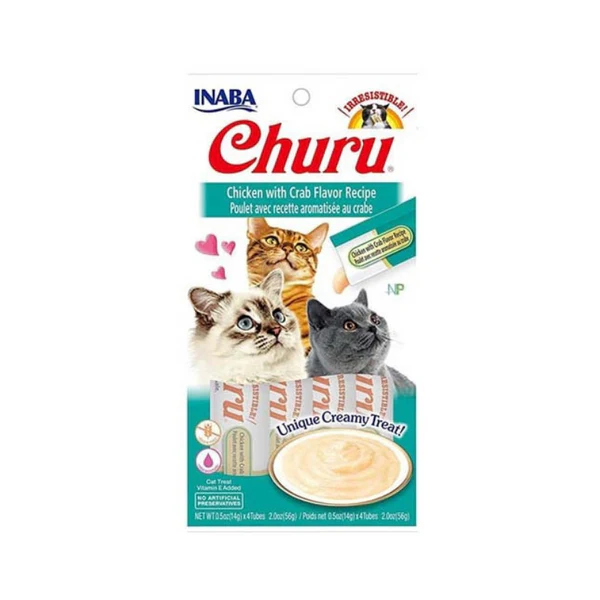 CHURU CHICKEN WITH CRAB FLAVOR - CAT RECIPE 56 GR 4 unidades