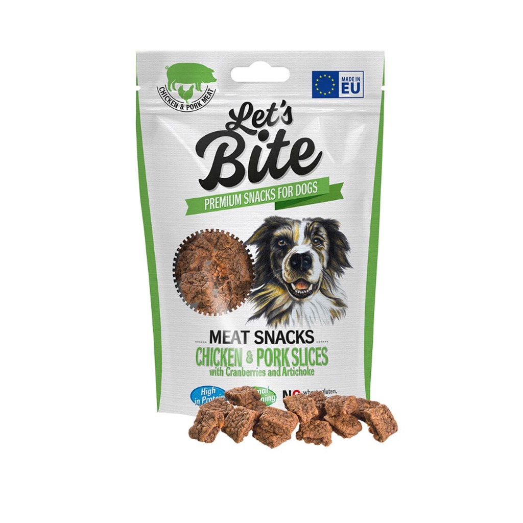 LETS BITE MEAT SNACKS CHICKEN & PORK SLICES 80 gr