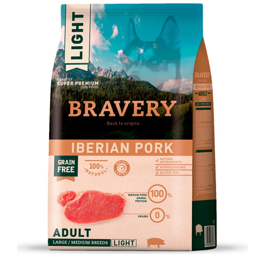 BRAVERY PUERCO IBÉRICO LIGHT ADULTOS RAZAS GRANDES/MEDIANAS