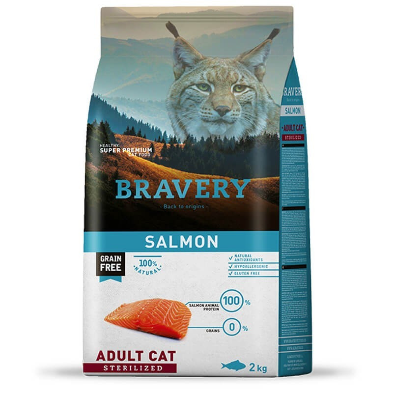 BRAVERY DE SALMÓN PARA GATO ADULTO ESTERILIZADO