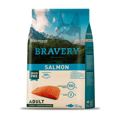 BRAVERY SALMÓN PERRO ADULTO RAZAS GRANDES/MEDIANAS