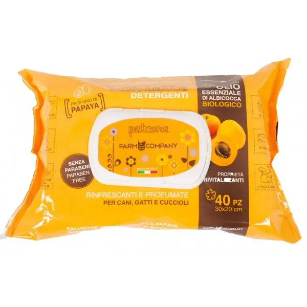 TOALLAS LIMPIADORAS SALVIETTE  PAPAYA  + OLIO 40 unidades