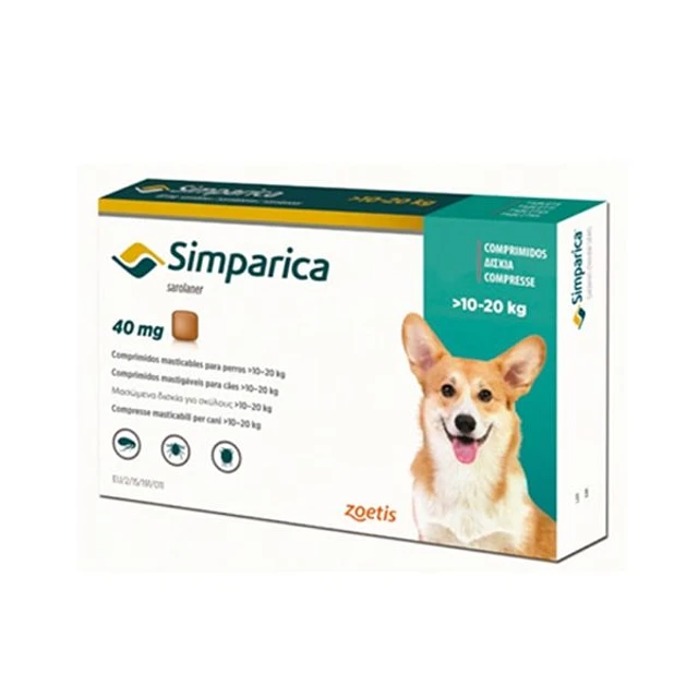 SIMPARICA 10 A 20KG 1 COMP 40 mg
