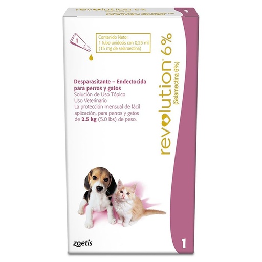 [7804650310129] REVOLUTION 6% PERRO Y GATO HASTA 2,5KG 15 mg