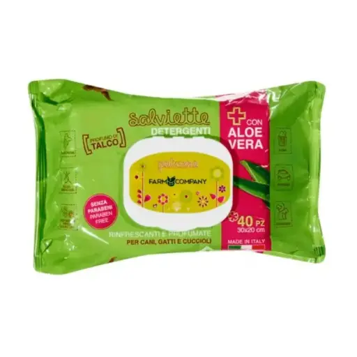 [8057741119982] TOALLAS LIMPIADORAS SALVIETTE  TALCO  + ALOE VERA (40 unidades)