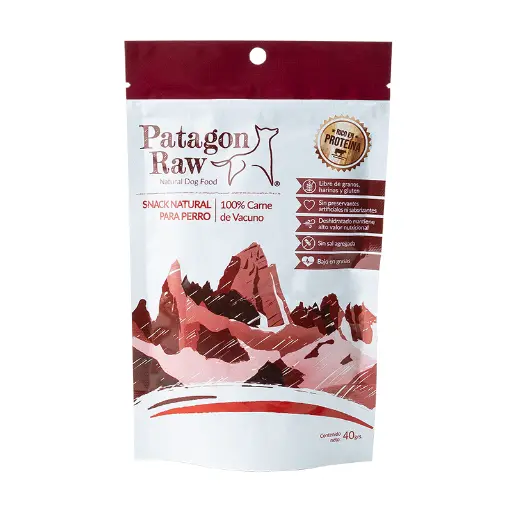 [7809611716385] SNACK NATURAL CARNE DE VACUNO   PARA PERRO 40 gr