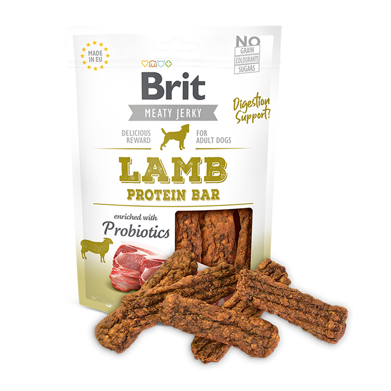 BRIT JERKY SNACK LAMB PROTEIN BAR FOR DOGS