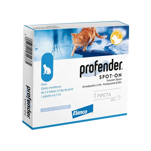[4007221054375] PROFENDER SPOT-ON GATOS DE 2.5 A 5 KG