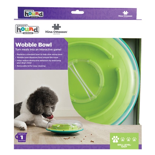 [700603693448] OUTWARD HOUND WOBBLE BOWL Juguete Interactivo Portagolosinas para perros